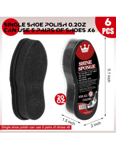 Esponjas para Brillar Zapatos Loopeer 6 Pcs Cuidado Cuero 2
