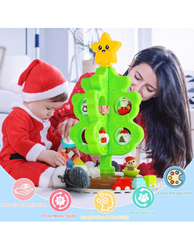 Árbol de Navidad Infantil Surelect con Proyector y Juguetes