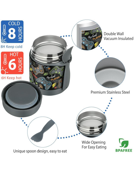 Juego de Caja de Almuerzo Bento Howeemo con Termo 300ml Juego de Caja de Almuerzo Bento Howeemo con Termo 300ml