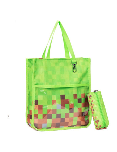 Bolsas Tote para Niños Lindas con Estuche para Lápices Verde