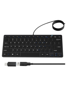 Teclado Mini USB Ultra Delgado YORUNOHOSH 78 Teclas Negro