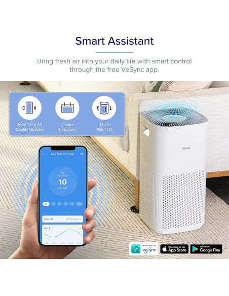 Purificador de aire LEVOIT Core 600S 294 m WiFi HEPA Purificador de aire LEVOIT Core 600S 294 m WiFi HEPA