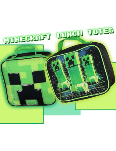 Caja de Almuerzo Aislada Bioworld Minecraft Creeper 24x20cm