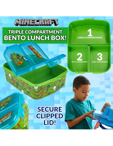 Set Caja de Almuerzo y Botella de Agua Minecraft 340ml