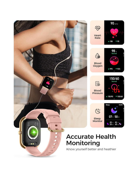 Reloj Inteligente EGQINR P103 Rosa AMOLED 2.06" Salud 24/7 Reloj Inteligente EGQINR P103 Rosa AMOLED 2.06" Salud 24/7