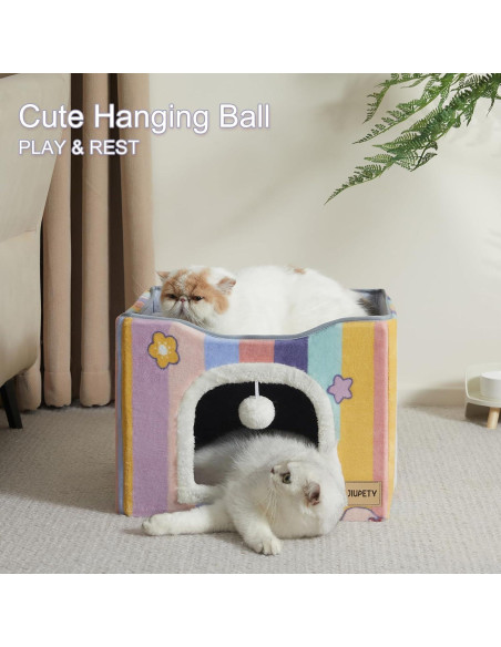 Cama para Gatos Jiupety Arcoíris 2-en-1 Plegable 45cm Cama para Gatos Jiupety Arcoíris 2-en-1 Plegable 45cm