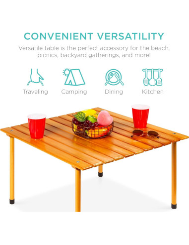 Mesa Plegable de Madera Mejor Opción 27.5x71.12cm Marrón