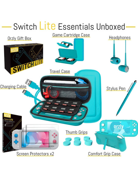 Paquete de Accesorios Orzly para Switch Lite - Azul Paquete de Accesorios Orzly para Switch Lite - Azul
