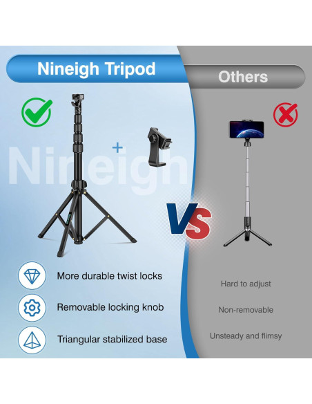 Trípode Ajustable Nineigh 88" para iPhone y Smartphone Trípode Ajustable Nineigh 88" para iPhone y Smartphone