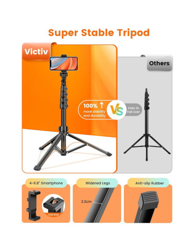 Trípode para Teléfono Victiv P18E0021 177.8 cm Ajustable