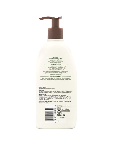 Loción Corporal Hidratante Aveeno 532 ml Piel Seca Sin Fragancia