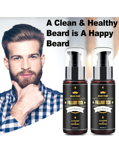 Kit Cuidado Barba FULLLIGHT TECH - Champú Aceite Argán 190g