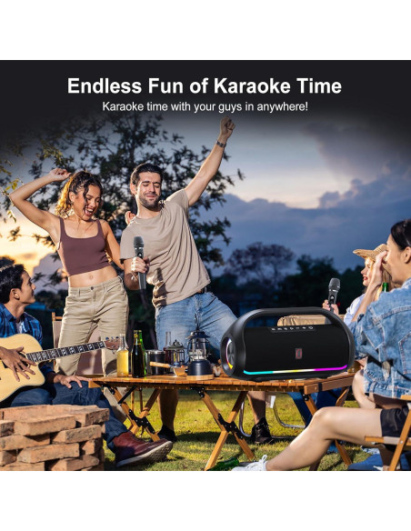 Máquina de Karaoke D20T con Altavoz Bluetooth y 2 Micrófonos Máquina de Karaoke D20T con Altavoz Bluetooth y 2 Micrófonos