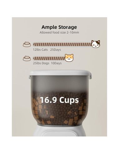 Dispensador Automático de Comida para Gatos LAMPICK 4L WiFi