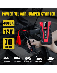 Arrancador de Salto Katoroe Q17 4000A 12V con Linterna 2