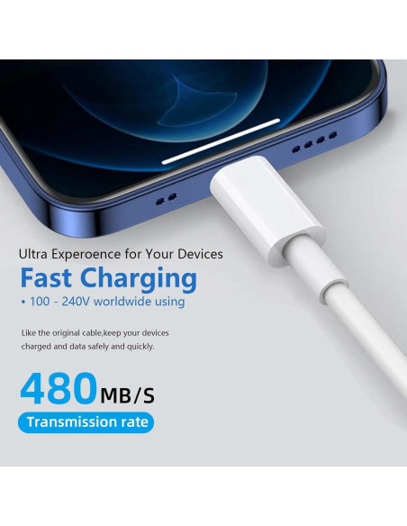 Cable Carplay USB A a C para iPhone 15 16 - 1 m Blanco Cable Carplay USB A a C para iPhone 15 16 - 1 m Blanco
