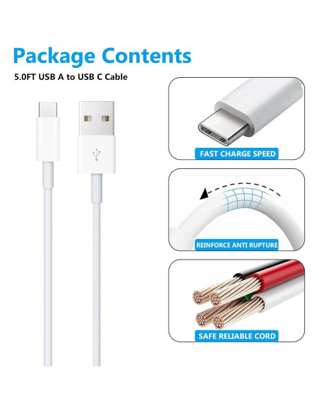 Cable Carplay USB A a C para iPhone 15 16 - 1 m Blanco Cable Carplay USB A a C para iPhone 15 16 - 1 m Blanco