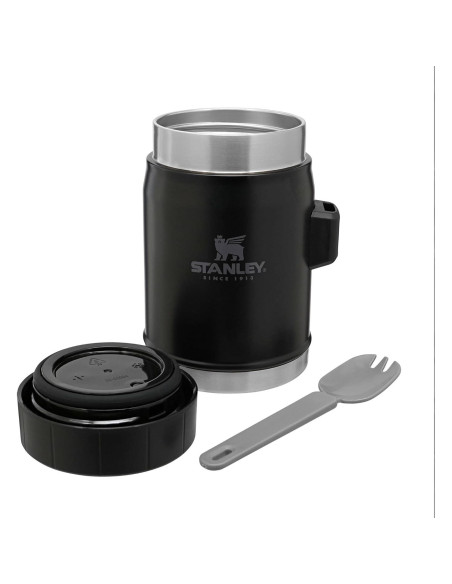 Tarro de Comida Aislado Stanley 414 ml con Espork Negro Tarro de Comida Aislado Stanley 414 ml con Espork Negro