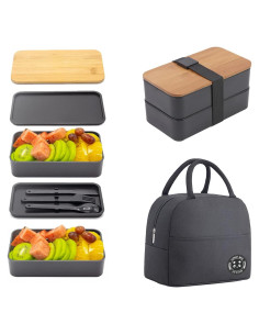 Caja Bento Almuerzo Adultos Collect Beauty 1200ml Negra