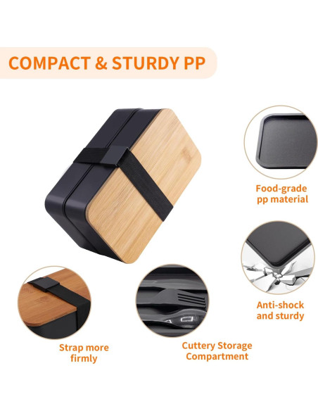 Caja Bento Almuerzo Adultos Collect Beauty 1200ml Negra Caja Bento Almuerzo Adultos Collect Beauty 1200ml Negra