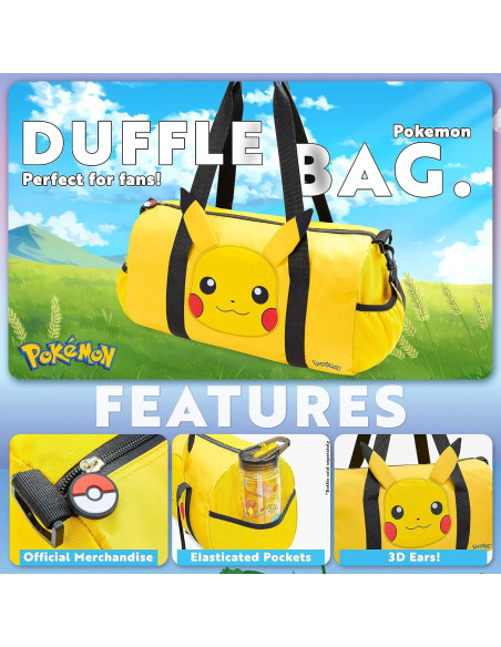 Bolsa de Deporte Pokemon Amarillo 3D Orejas 38x18.5x22cm Bolsa de Deporte Pokemon Amarillo 3D Orejas 38x18.5x22cm