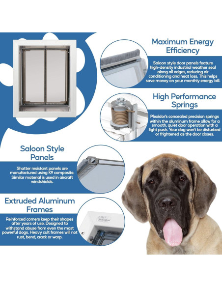 Puerta para Mascotas Plexidor XL - Montaje en Pared Blanca Puerta para Mascotas Plexidor XL - Montaje en Pared Blanca