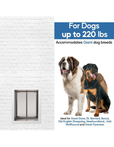 Puerta para Mascotas Plexidor XL - Montaje en Pared Blanca