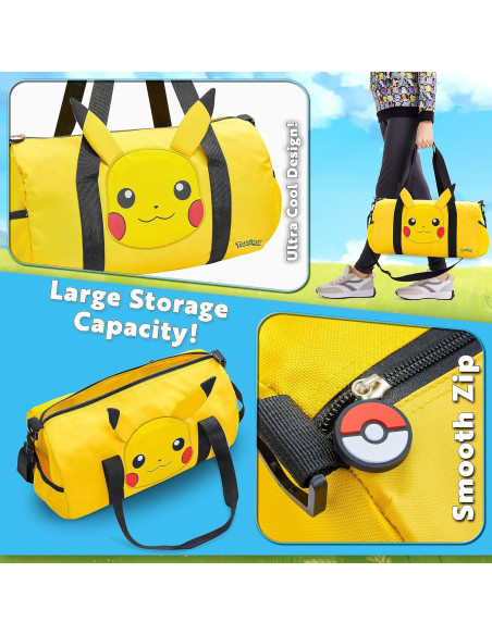Bolsa de Deporte Pokemon Amarillo 3D Orejas 38x18.5x22cm Bolsa de Deporte Pokemon Amarillo 3D Orejas 38x18.5x22cm