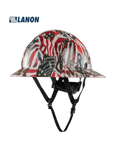 Casco de Seguridad LANON FRP con Diseño Bandera Americana