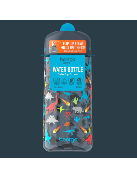 Botella de Agua Bentgo Kids 443 ml Dinosaurio a Prueba de Fugas Botella de Agua Bentgo Kids 443 ml Dinosaurio a Prueba de Fugas