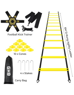 Escalera de Agilidad GHB Pro 6m 12 Peldaños y Conos 2