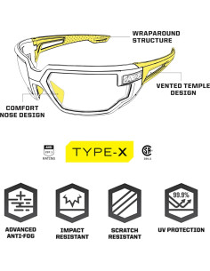 Gafas de Seguridad Mechanix Wear Vision Type-X Lente Clara 2