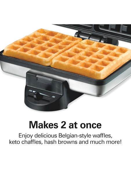 Máquina de Waffles Hamilton Beach 26009 Acero Inoxidable Compacta Máquina de Waffles Hamilton Beach 26009 Acero Inoxidable Compacta