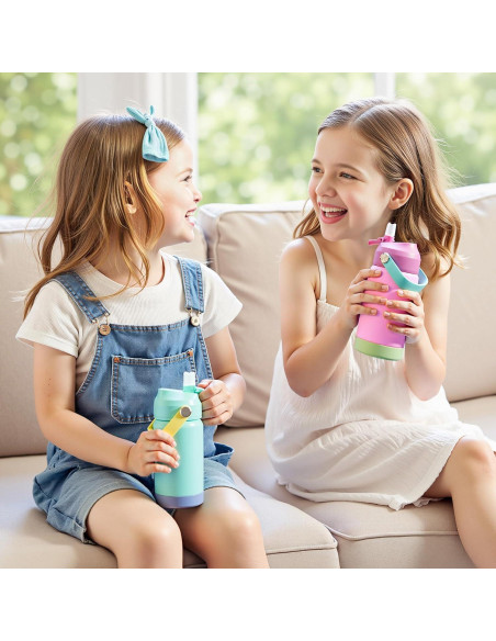 Botella de Agua Aislada Kerilyn 340ml Rosa para Niños Botella de Agua Aislada Kerilyn 340ml Rosa para Niños