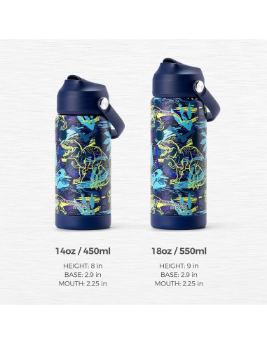 Botella de Agua Aislada Choco Mocha 530ml Niños Negra