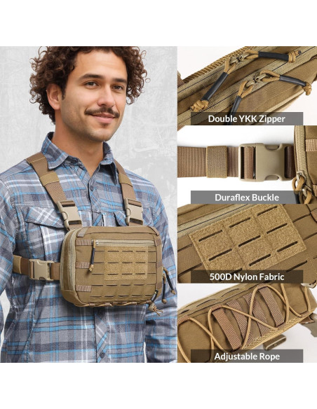 Bolsa Táctica EDC Utility Molle 2L Marrón con Compartimento CCW Bolsa Táctica EDC Utility Molle 2L Marrón con Compartimento CCW