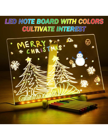 Tablero de Notas LED Niaoyun 30x20cm Acrílico Borrable Tablero de Notas LED Niaoyun 30x20cm Acrílico Borrable