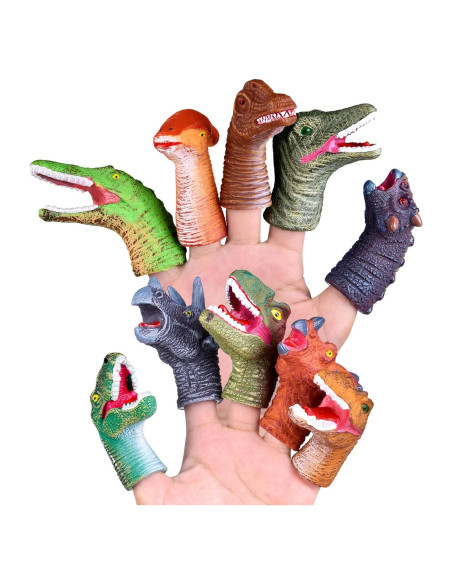 Títeres de Dedo Dinosaurio Juguetes Divertidos 10 Pcs Títeres de Dedo Dinosaurio Juguetes Divertidos 10 Pcs