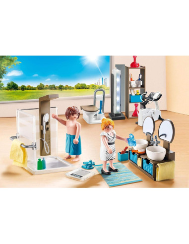 Juego de baño Playmobil 9268 con bicicleta y accesorios