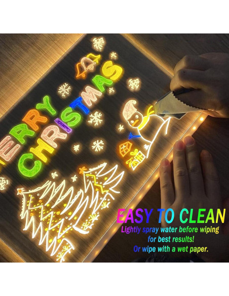 Tablero de Notas LED Niaoyun 30x20cm Acrílico Borrable Tablero de Notas LED Niaoyun 30x20cm Acrílico Borrable