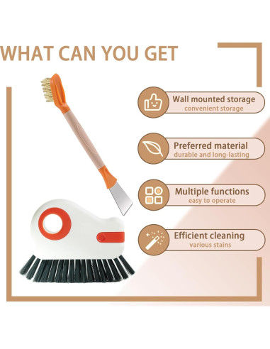 Juego de Cepillos de Limpieza JIANGLAI 2 en 1 Naranja