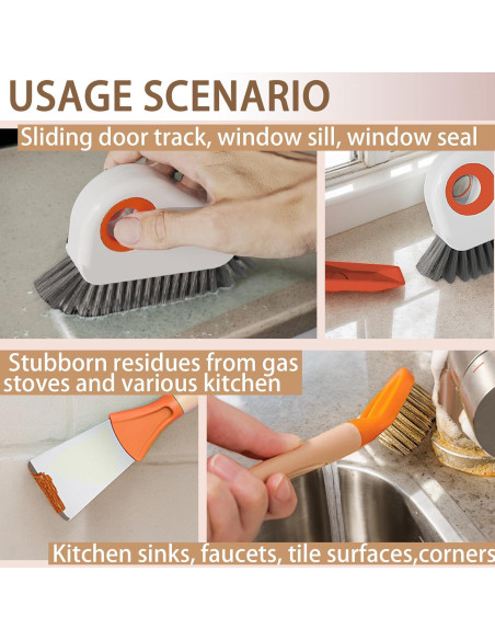 Juego de Cepillos de Limpieza JIANGLAI 2 en 1 Naranja