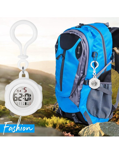 Reloj Digital Clip On JewelryWe - Blanco - Resistente al Agua