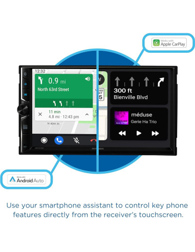 Estéreo Doble DIN Jensen J3CA7W 7" Táctil Bluetooth + Cámara