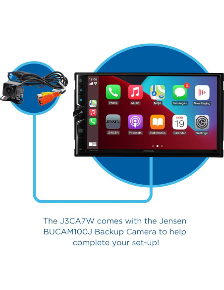 Estéreo Doble DIN Jensen J3CA7W 7" Táctil Bluetooth + Cámara Estéreo Doble DIN Jensen J3CA7W 7" Táctil Bluetooth + Cámara