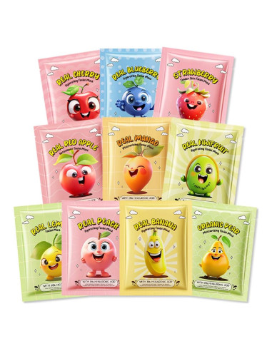 Paquete de 10 Máscaras Faciales Kaely para Niños - Hidratantes