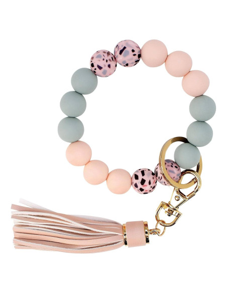 Pulsera de llavero BIHRTC para mujeres, silicona rosa 6.35 cm Pulsera de llavero BIHRTC para mujeres, silicona rosa 6.35 cm