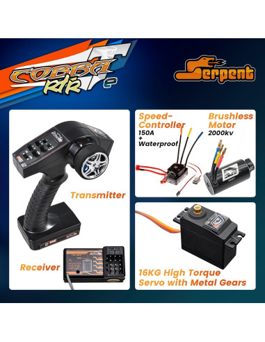 Serpent Cobra Truggy-e RTR 1/8 Todo Terreno Naranja