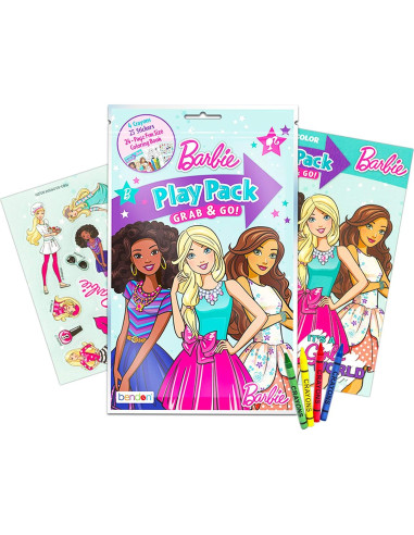 Paquete de Libros para Colorear Barbie - 2 Libros y Stickers