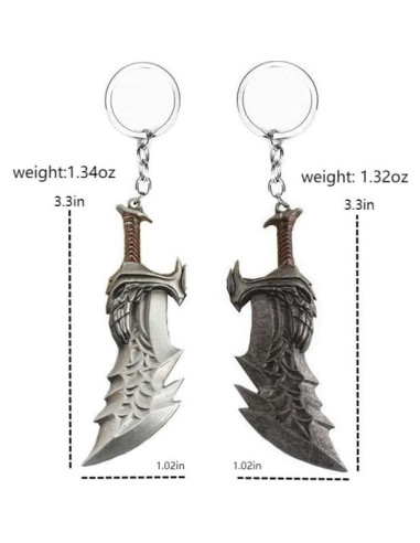 Conjunto de llaveros GOW Blades of Chaos - Hacha y Martillo